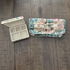 Set of 2 Jewelry Travel Cases Floral Soft  Hard Shell in EUC 
