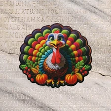 Thanksgiving Turkey Patch Embroidered Iron-on Applique Crafts Clothing Family