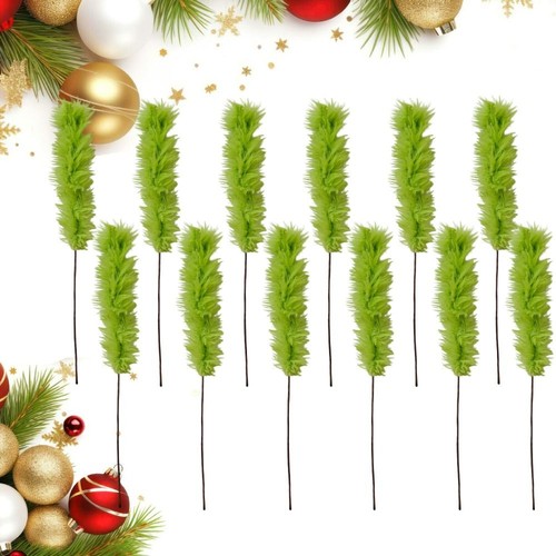10x Fake Christmas Tree Topper Simulation Green Plants Photography Props - Picture 3 of 12