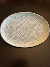 Blue Harbor Off White 13” X 9” Serving Platter Basket Weave Holiday Appetizer