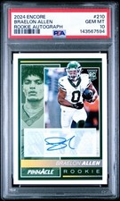 PSA 10 2024 Panini Encore - Rookies Braelon Allen #210 Autographs /199 (AU, RC)