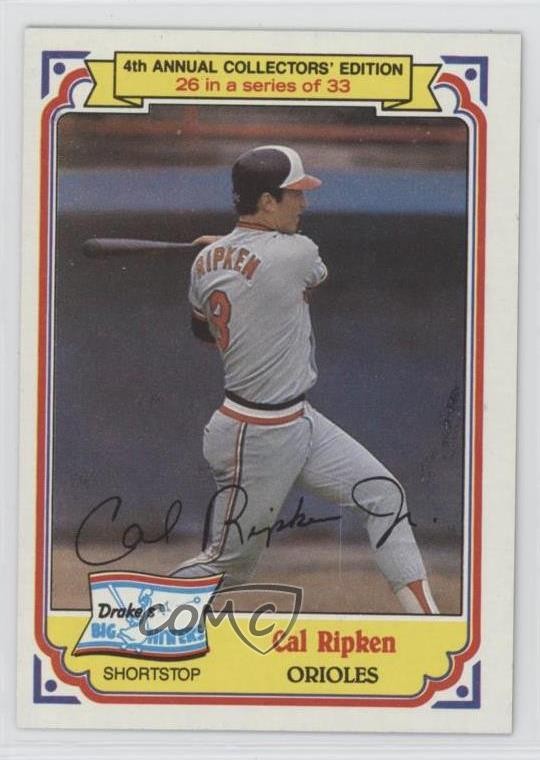 1984 Topps Drake's Big Hitters Cal Ripken Jr #26 HOF 12g7