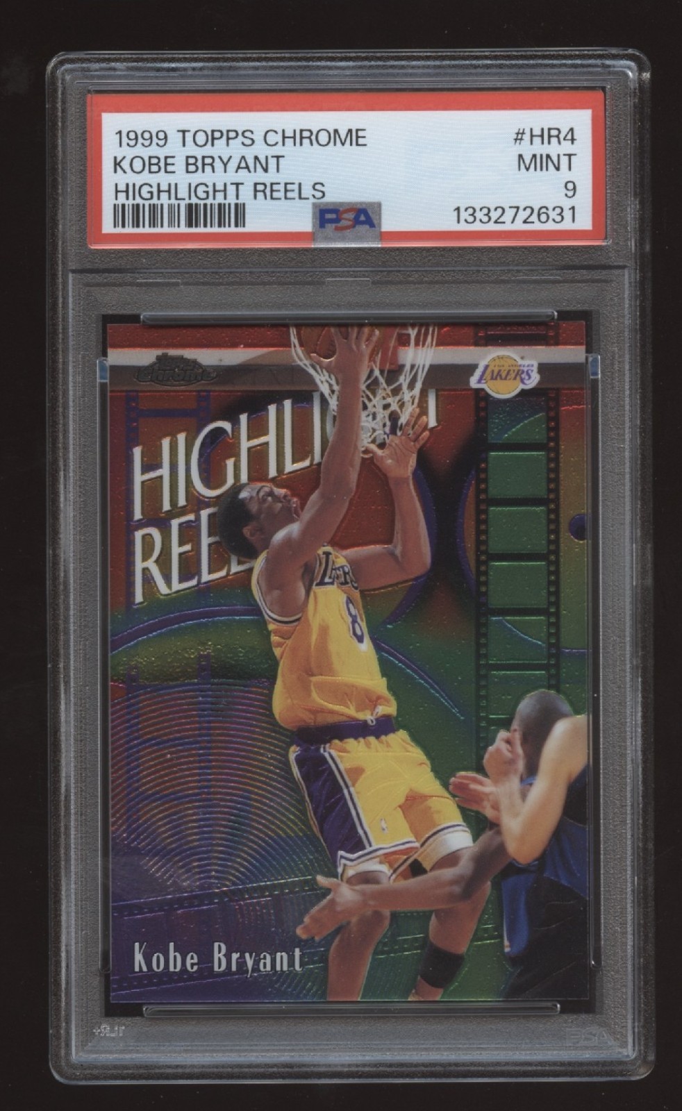 1999-00 Topps Chrome Kobe Bryant Highlight Reels Insert PSA 9 Mint HR4 Lakers