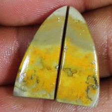 18.85 CT Natural Bumble Bee Jasper Pair Cabochon Rare Gemstone 10x23x4 mm GT-180