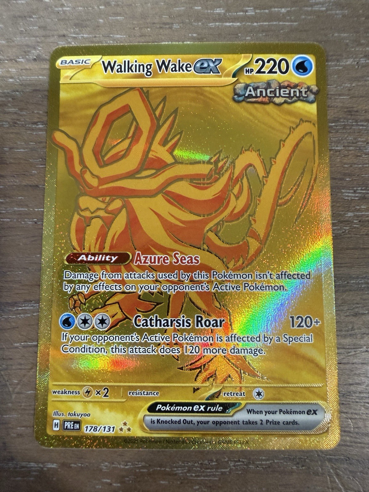 Pokemon TCG Walking Wake EX Prismatic Evolutions Gold Hyper Rare Card 178/131
