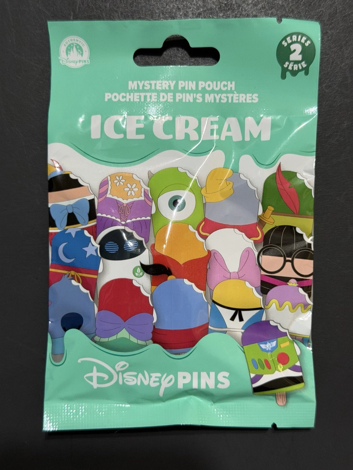 2026 Disney Parks Ice Cream Series 2 Mystery Pin Pouch 5 Pin Sealed Bag New