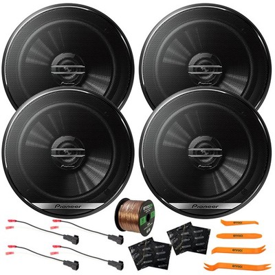 4x Pioneer TS-G1620F 6.5'' 300W 2-Way Car Audio Speakers w/Adaptor + Wire Harness