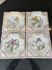 Spode Stafford Flowers Cabinet Collection Plates X 4 Ex Condition Boxed