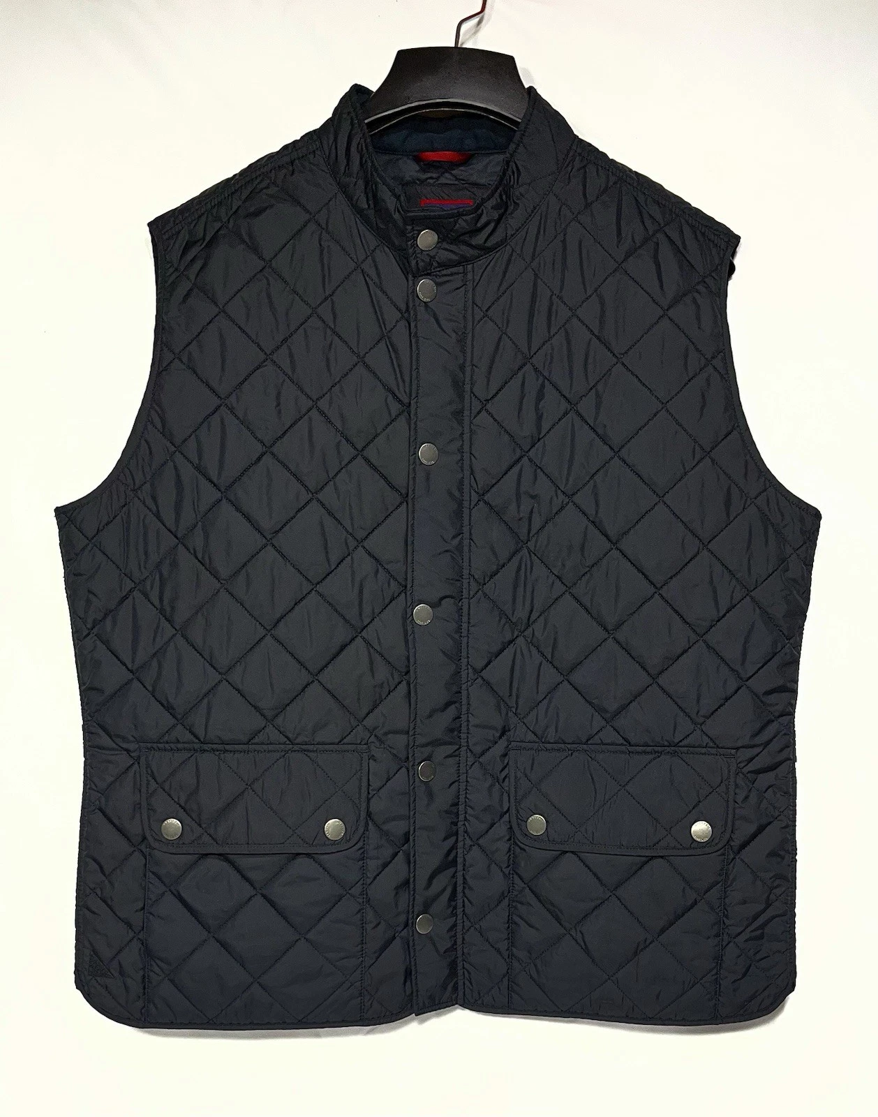 Men’s UNTUCKit Diamond Quilted Wynnwood Vest Black Front Zip & Snaps XXL