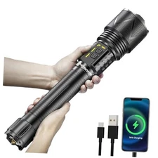 Rechargeable Flashlight 10,000 High Lumens, XHP360 LED Wick Super Bright 