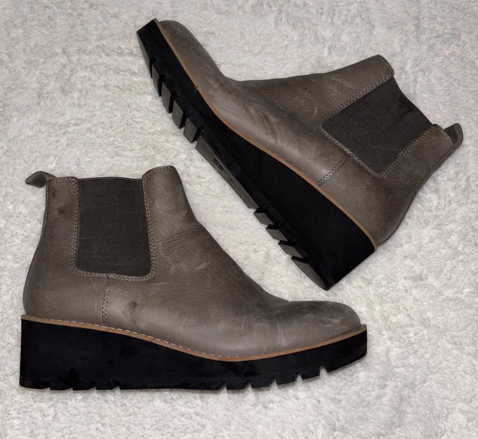 Botas al tobillo Eileen Fisher para mujer Floyd de cuero negro con cremallera talla 8,5 Foto 2 de 4