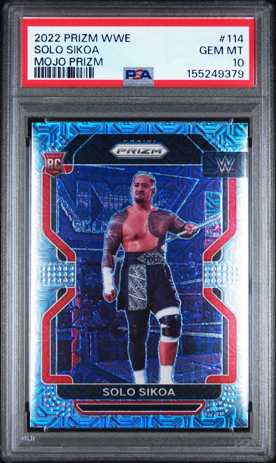 2022 Prizm WWE Solo Sikoa #114 Mojo Prizm /25 PSA 10 (RC) view 1
