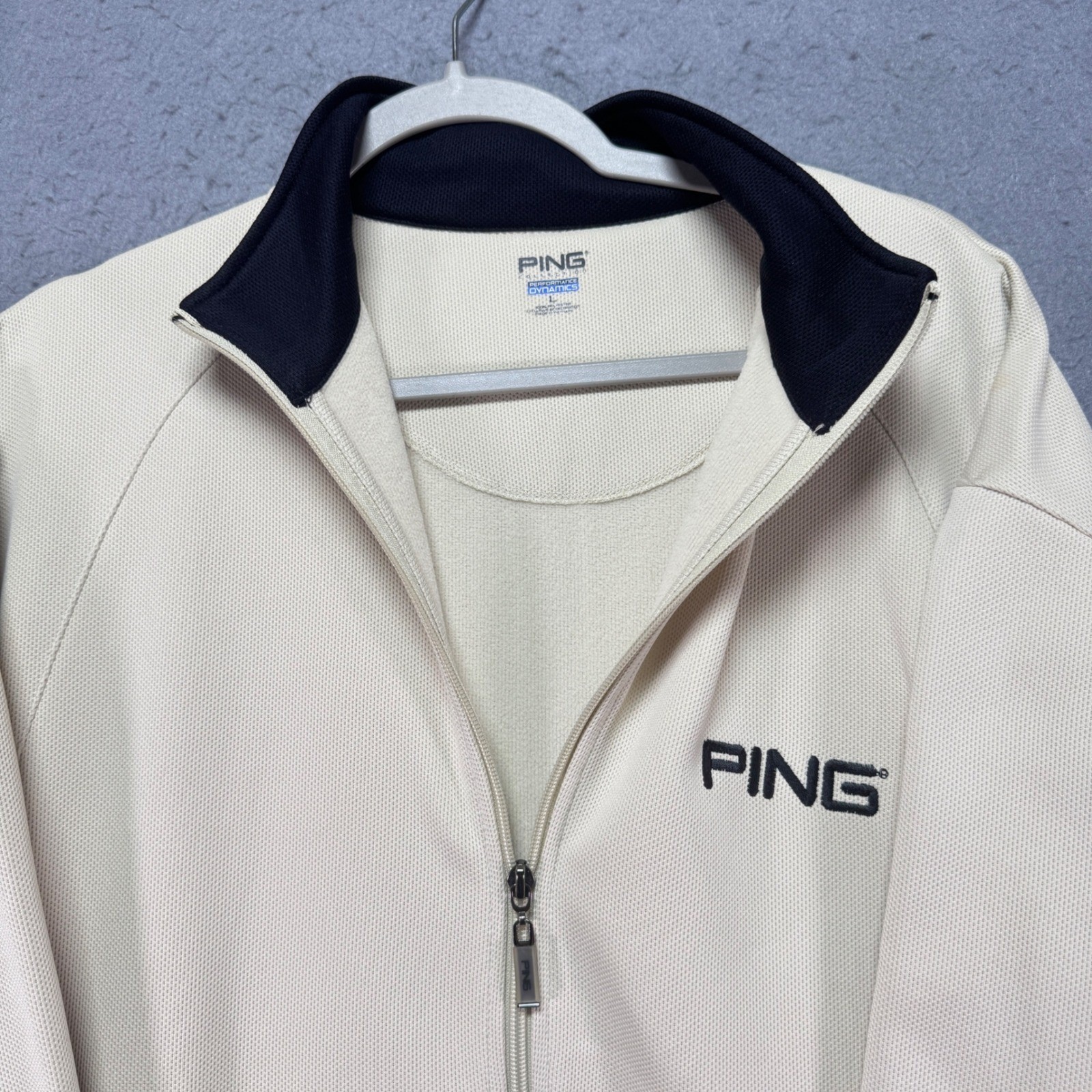 PING Mens Performance Dynamics Track Jacket Cream… - image 4