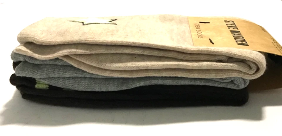 Steve Madden Women's Crew Socks 3 Pair Shoe Sz 5-10 Pink, Grey & Black NEW - Image 2 of 4