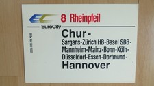 Zuglaufschild EC 8 / EC 9 Rheinpfeil (ca. 21 x 30 cm)