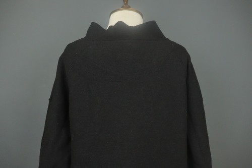 OSKA Black 100% Virgin Wool Classic Long Sleeve Button Front Long Coat Size 1 - Picture 8 of 13