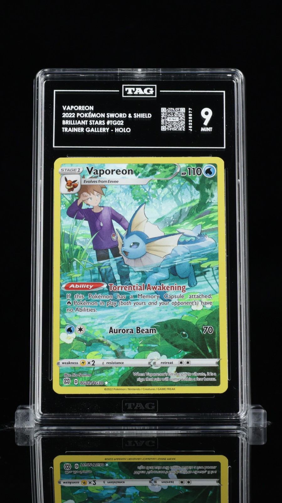 Vaporeon TG02/TG30 Swsh09: Brilliant Stars Trainer Gallery TAG 9 Pokemon Card
