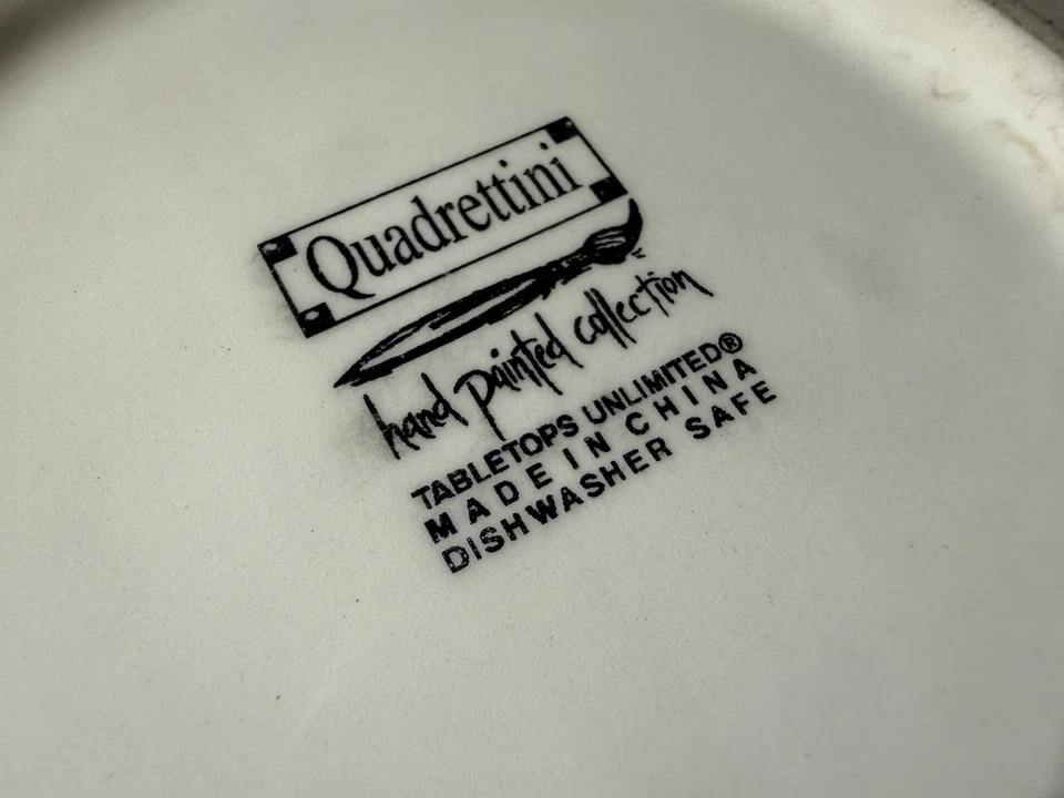 Set of 3 Quadrettini Tabletops Unlimited 9” Pasta Bowls Hand painted Blue Ombré - Image 4 of 4