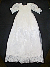 Heirloom Christening Baptism White Gown Wedding Lace Beads 6-9 mos Layers
