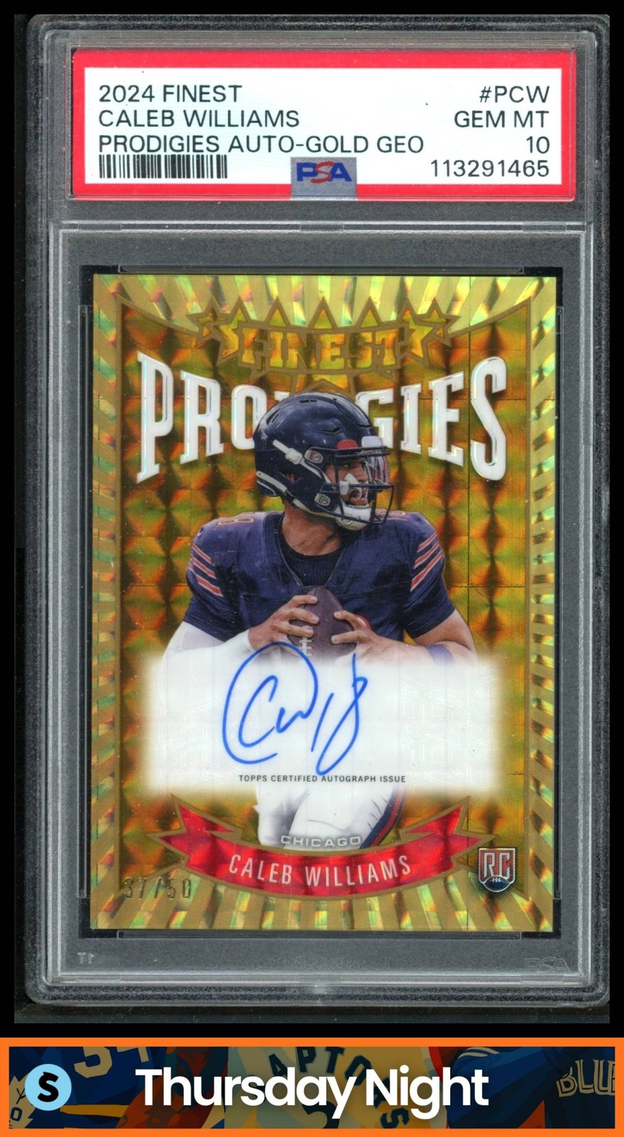 Caleb Williams Topps Finest Prodigies Autographs #PCW Gold Refractor
