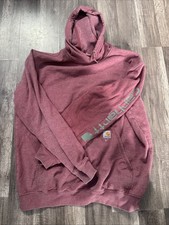 Carhartt Hoodie Mens L Red Pullover Hooded Po...