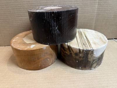 3  pc  BLACK WALNUT -BLACK CHERRY AmbrosiaMaple TURNING Blanks 6x3 