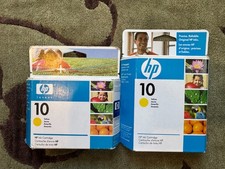 Lot of 2 Genuine HP C4842A Yellow Ink Cartridge, Sealed, 7/08 10/09