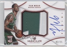 2012-13 Immaculate Premium Signatures Chinese Red 3/25 Fab Melo Patch Auto 9cb