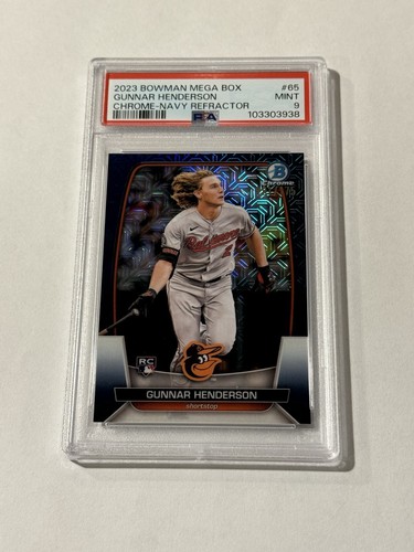 2023 BOWMAN CHROME NAVY BLUE REFRACTOR ROOKIE GUNNAR HENDERSON RC 175 PSA 9 MINT
