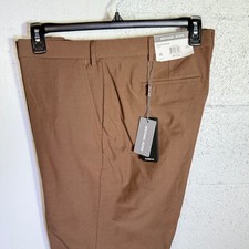Michael Kors Men's Classic Fit Perform Fall Dress Pants Light Brown 42X32 95
