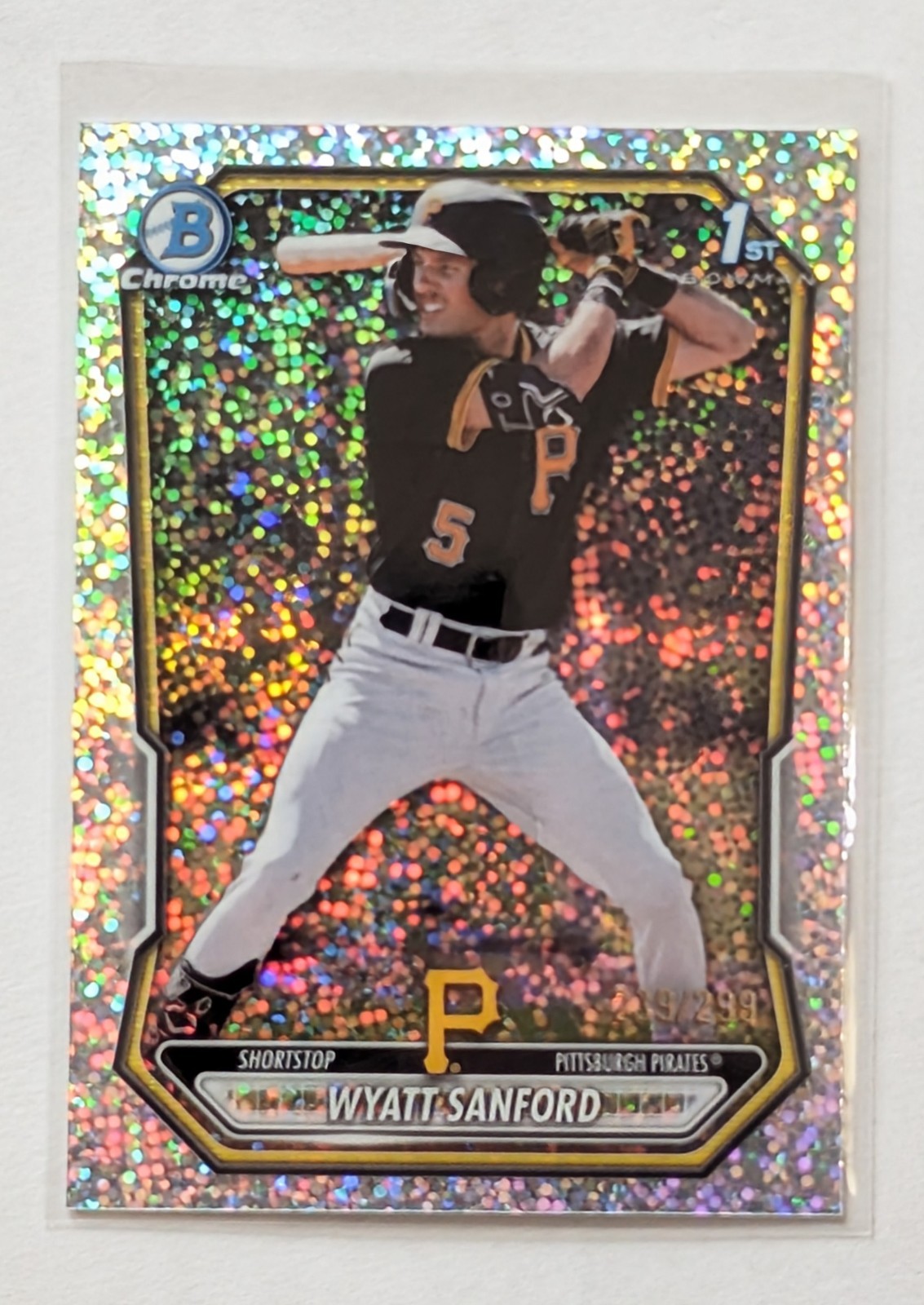 2026 Bowman Chrome Wyatt Sanford 1st Bowman Speckle Refractor /299 #BCP-66