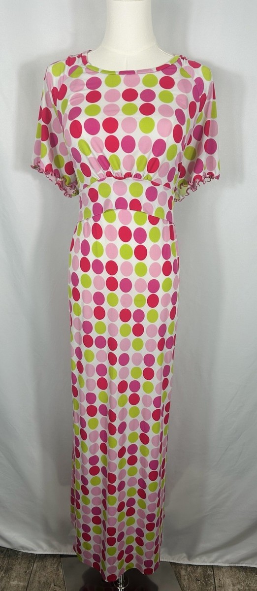 ドレス 専用 Womens Polka Dot Maxi Dress Costume Dot Day Teacher Kidcore