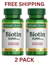 Nature's Bounty Biotin, Supports Healthy Hair, Skin and Nails 10,000 mcg 240 Ct