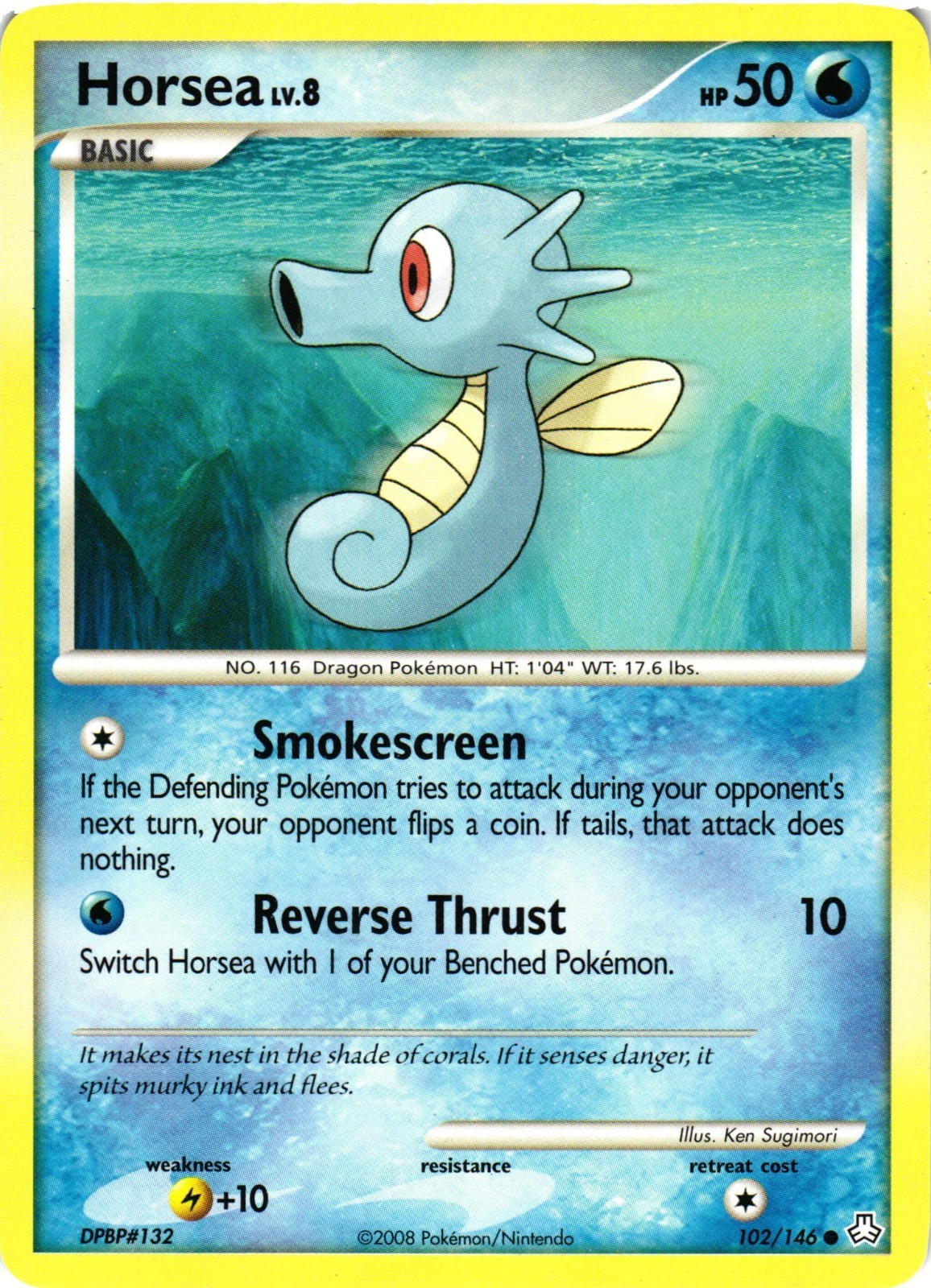 Pokémon TCG Horsea Lv.8 Legends Awakened 102/146 Regular Common VLP