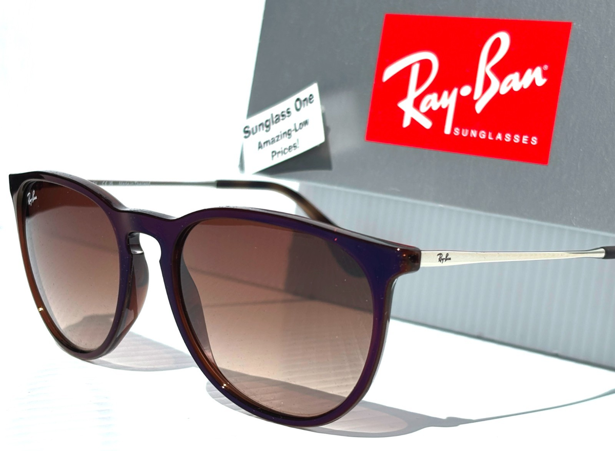 NEW Ray Ban ERIKA Mirror Blue Brown GRADIENT Brown Lens Sunglass