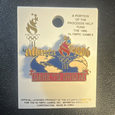 Atlanta 1996 Olympic Games "Dare To Dream" Licensed Pin on Card, Olympics
