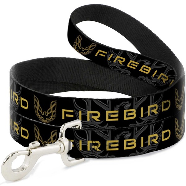 "Dog Leash 6-FEET Pontiac Firebird/Logo Black/Grays/Golds Narrow 0.5\" (Us Import)"-image