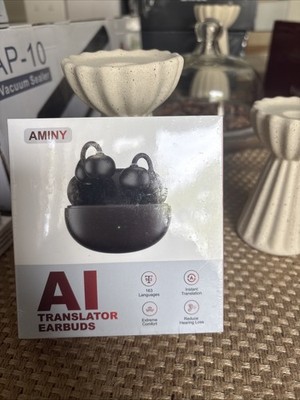 Aminy Ai Translator Earbuds. New Factory Sealed Box