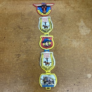 Lot Of 5 Vintage Raisin Bran Western Themed Tin Cereal Box Toys (1950’s)