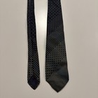 Vintage Raphael Vicini Milan-Paris Silk Tie - Navy Blue Micro-Floral Geometric