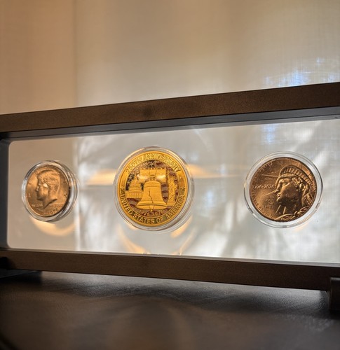*FreeOfTyranny Display* Engraved Medal w/ 1976 & 2026-D Halves | All Have 1776-