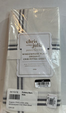 Pottery Barn Kids Chris Loves Julia Plaid Windowpane Organic Crib Fitted Sheet