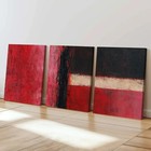 3pcs Triptych Of Red, White, And Black Design Wall Art Canvas Framed 50x70cm