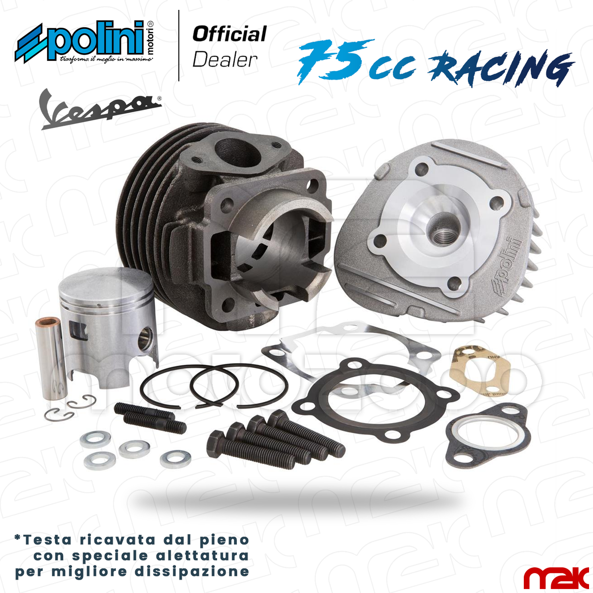 75cc Vespa 75cc Gruppo Termico Ape 50 Dr Item: MP50020 75cc POLINI