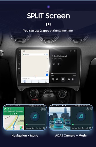 Autoradio Navigatore Per Audi TT MK2 8J 2006-12 CarPlay Android 14 GPS 6GB+128GB - Zdjęcie 12 z 17