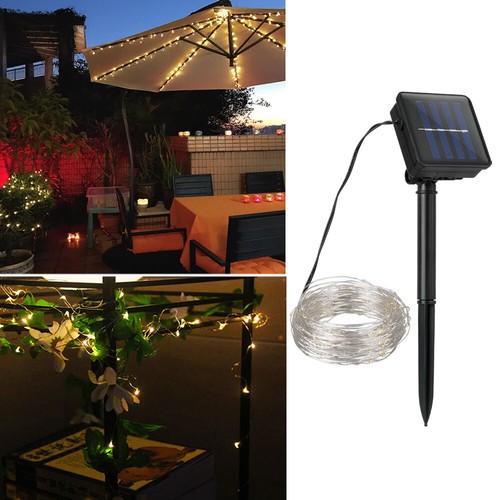 30 50 100 LED Solar String Ball Lights Outdoor Retro Bulbs Solar Festoon Lights - Picture 17 of 21