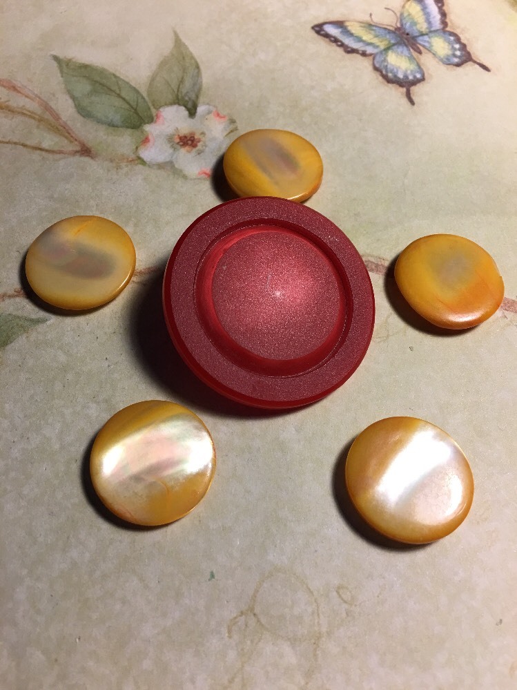 Lot De 16 Boutons Vintage En Plastique Orange - Diamètre 16 Mm, Forme Boule