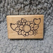 Vintage D.o.t.s Woodmounted Rubber Stamp Daisy Fun Border J219