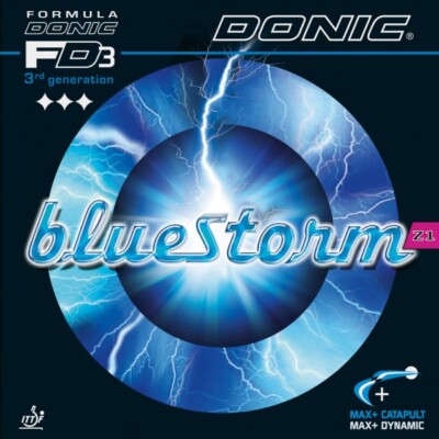 Donic Bluestorm Z1 Tischtennis Gummi (schwarz, rot, blau)