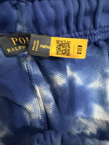 Polo Ralph Lauren Sweatpants Womens Large Jogger Terry Cloth Tie Dye Blue Marble - Picture 6 of 7